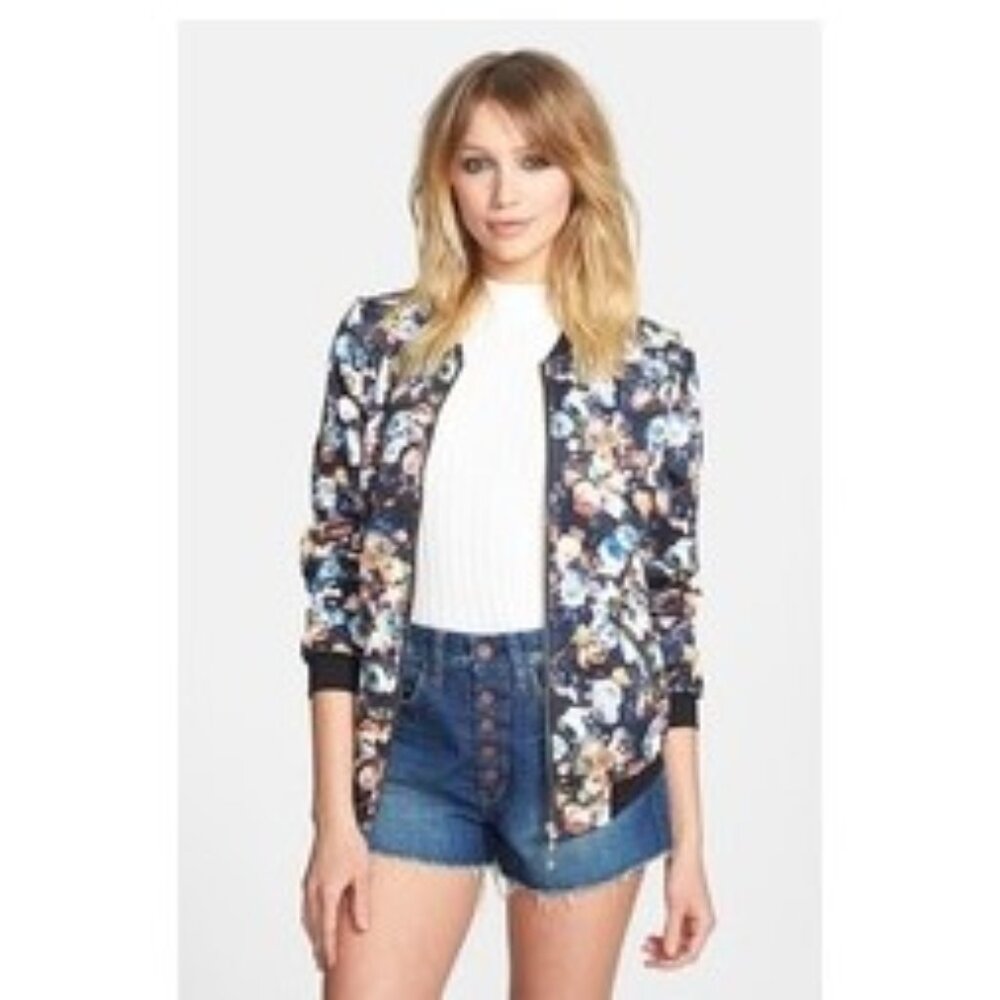 Lark Black Floral Print Bomber Jacket - Picture 2 of 8